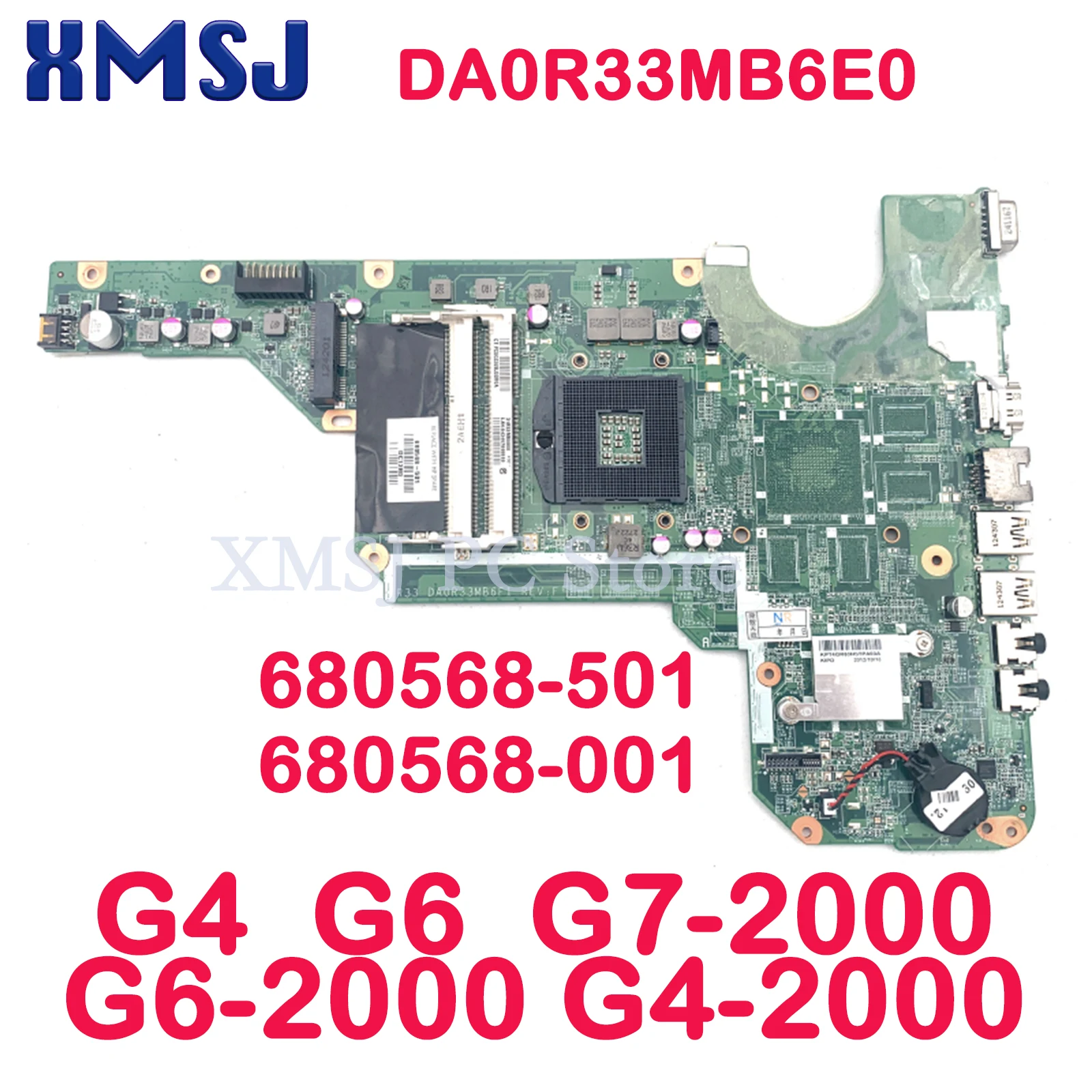 XMSJ DA0R33MB6E0 680568-501 680568-001 Laptop Motherboard For HP Pavilion G4 G6 G7-2000 G6-2000 G4-2000 HM76 Main board