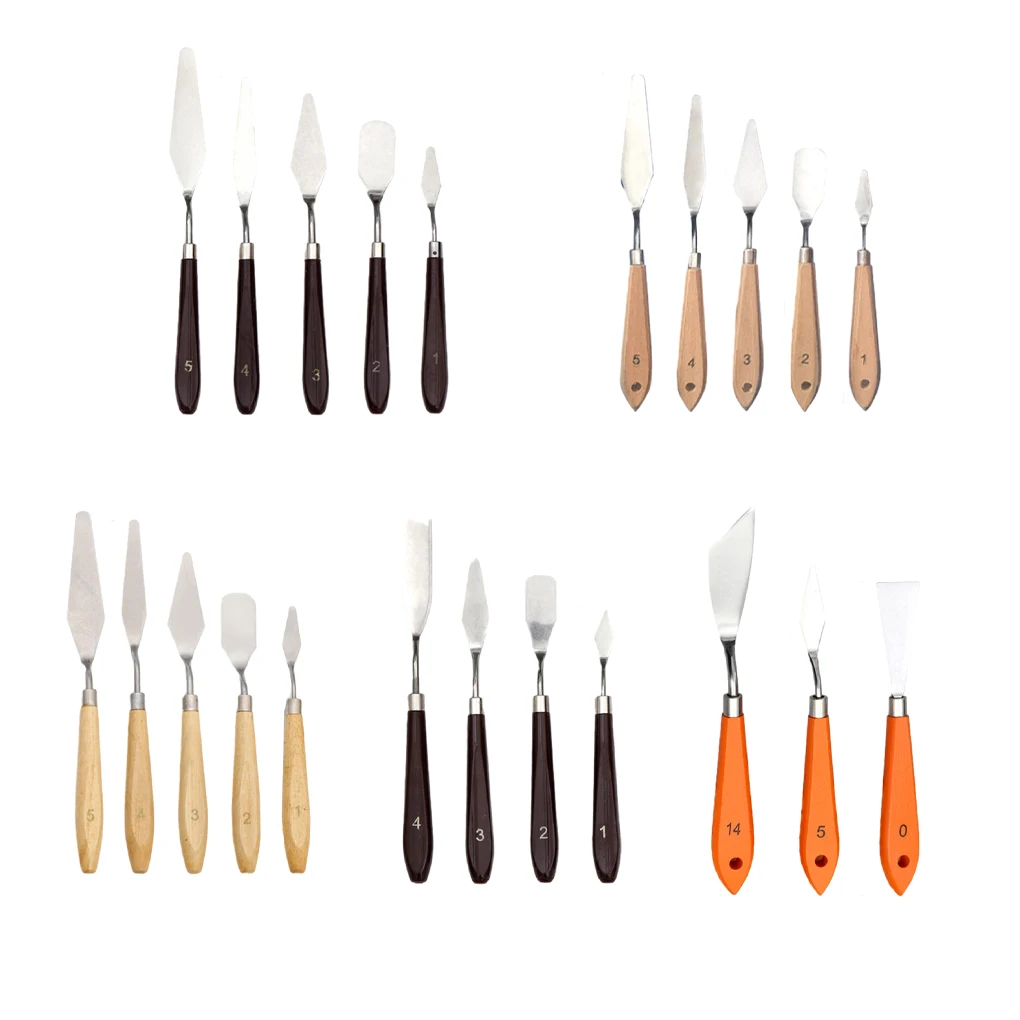 

Деревянные простые в использовании инструменты для всех уровней палитра ножей для масляной краски подходят для всех уровней переносные ножи для масляной живописи