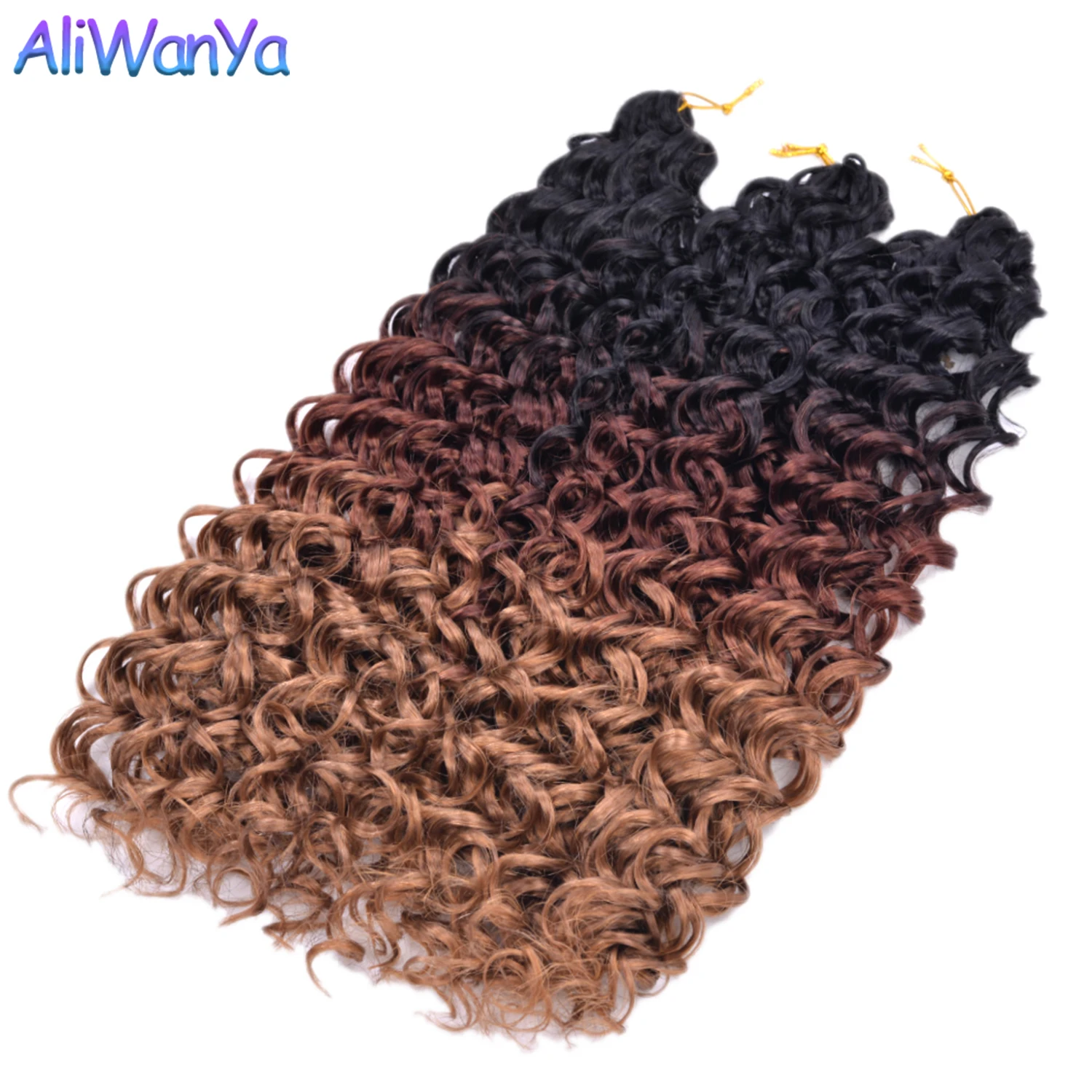 Synthetic Crochet Braiding Hair Ombre GoGo Curl Curly Natural Hair Extensions Wavy Braiding Hair For Women Kids Black  Aliwanya
