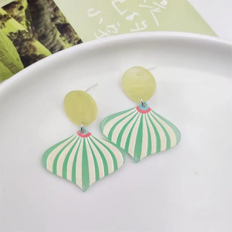 

Acrylic Printed Colorful Shell Women Earrings Dangle