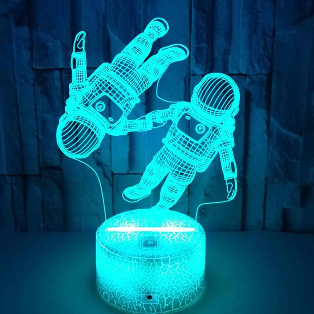 

Spacemen Astronaut 3D Lamp Led Night Lights 16 Color Remote Control Colorful Table Lamp Nighdn 3D Night Light Gift Bedroom Decor