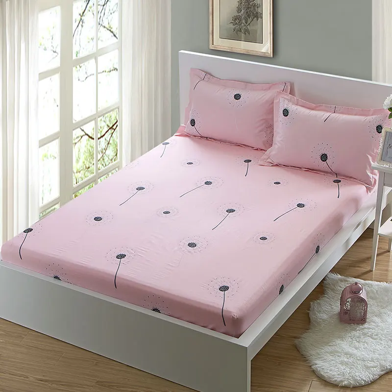 

Промытые хлопковые простыни, дышащие простыни с простым милым принтом, протектор для кровати, простыни, Мягкие Натяжные, игра De Cama, товары дл...