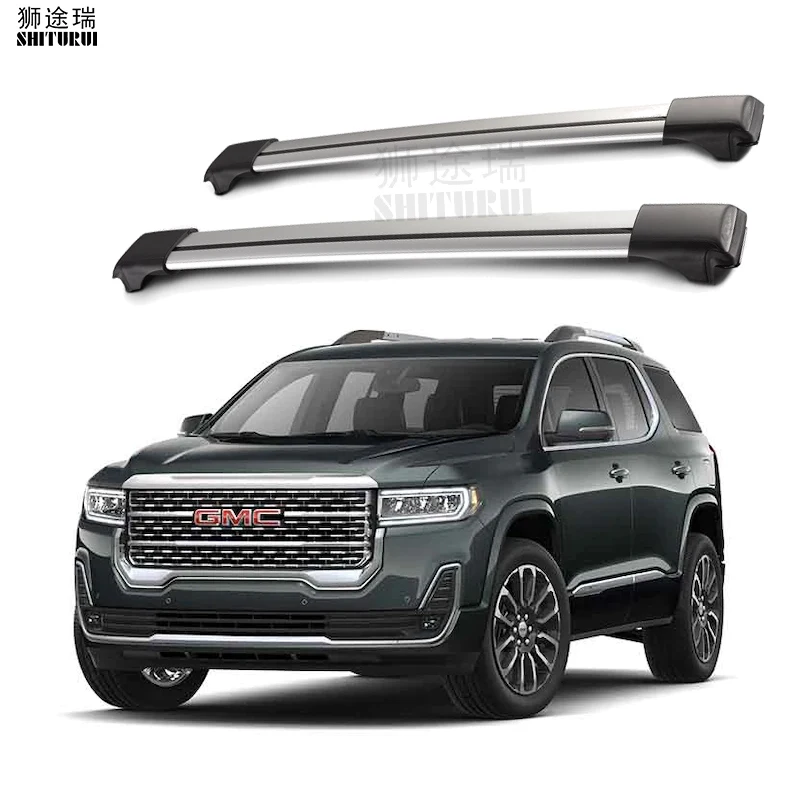 2Pcs Roof bars For GMC Acadia 2017+ SUV 2TH Aluminum Alloy Side Bars Cross Rails Roof Rack Luggage