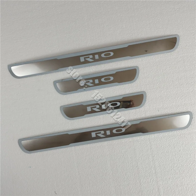 

For KIA RIO X-line XLine 2015-2019 2020 Car Door Sill Scuff Plate Trim Threshold Pedal Sticker Protector Car Styling Accessories