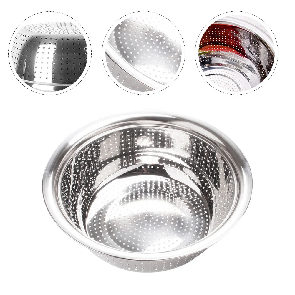 

Bowl Colander Strainer Fruit Basket Washing Vegetable Basin Stainless Steel Rice Drain Kitchen Drainer Multifunctional Noodle