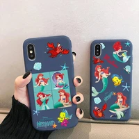 the little mermaid princess alice phone case for iphone 13 12 mini 11 pro xs max x xr 7 8 6 plus candy color blue soft cover