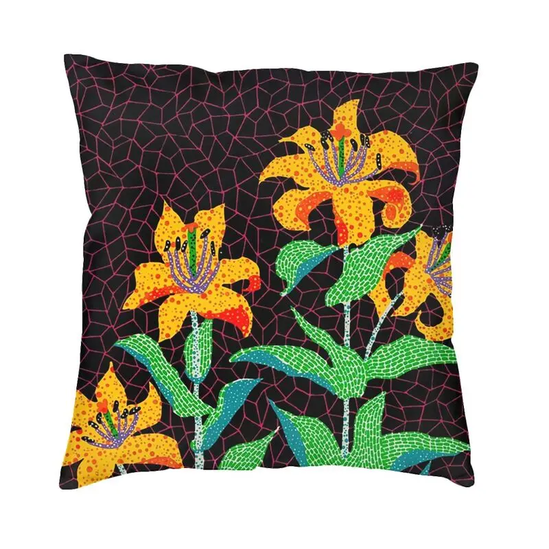 

Yayoi Kusama Yellow Flowers Bloom Pillow Case 40x40cm Sofa Abstract Art Modern Cushion Cover Velvet Pillowcase
