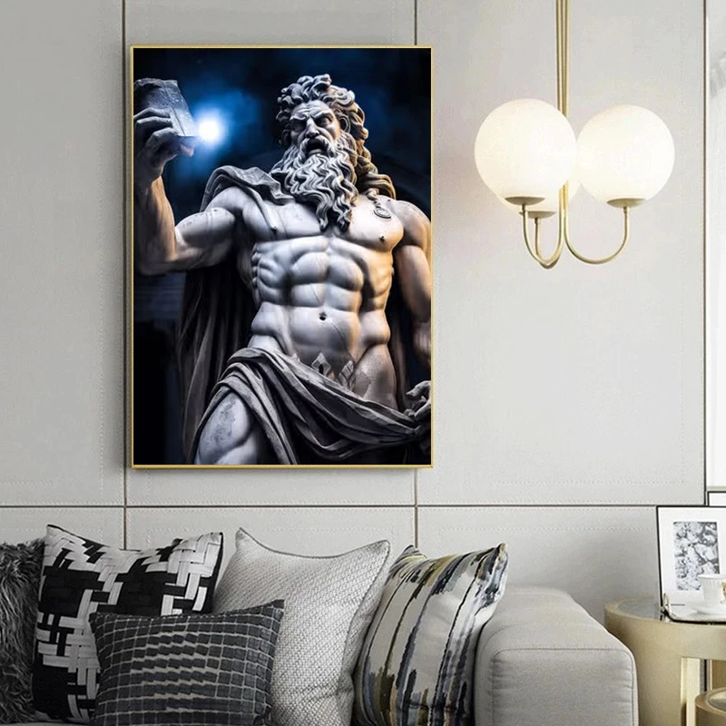 Отображение скульптур Z192.en noir et blanc God элементы впечатления Myenson Картина на холсте