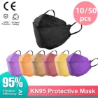 Morandi Colors KN95 рыболовная маска 5 слоев FFP2mask Mascarillas FP2 маска для лица для взрослых FPP2 Утвержденная FFP2 маска для рта маска