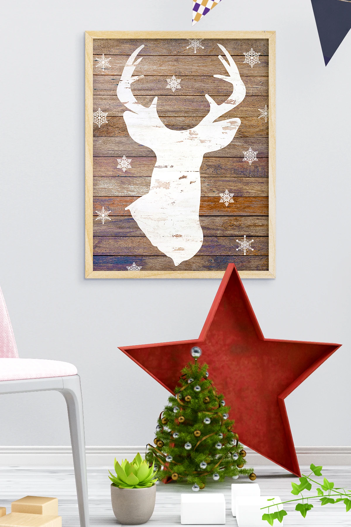 

New year Christmas Christmas Wooden Frame Rimmed Çerçeve