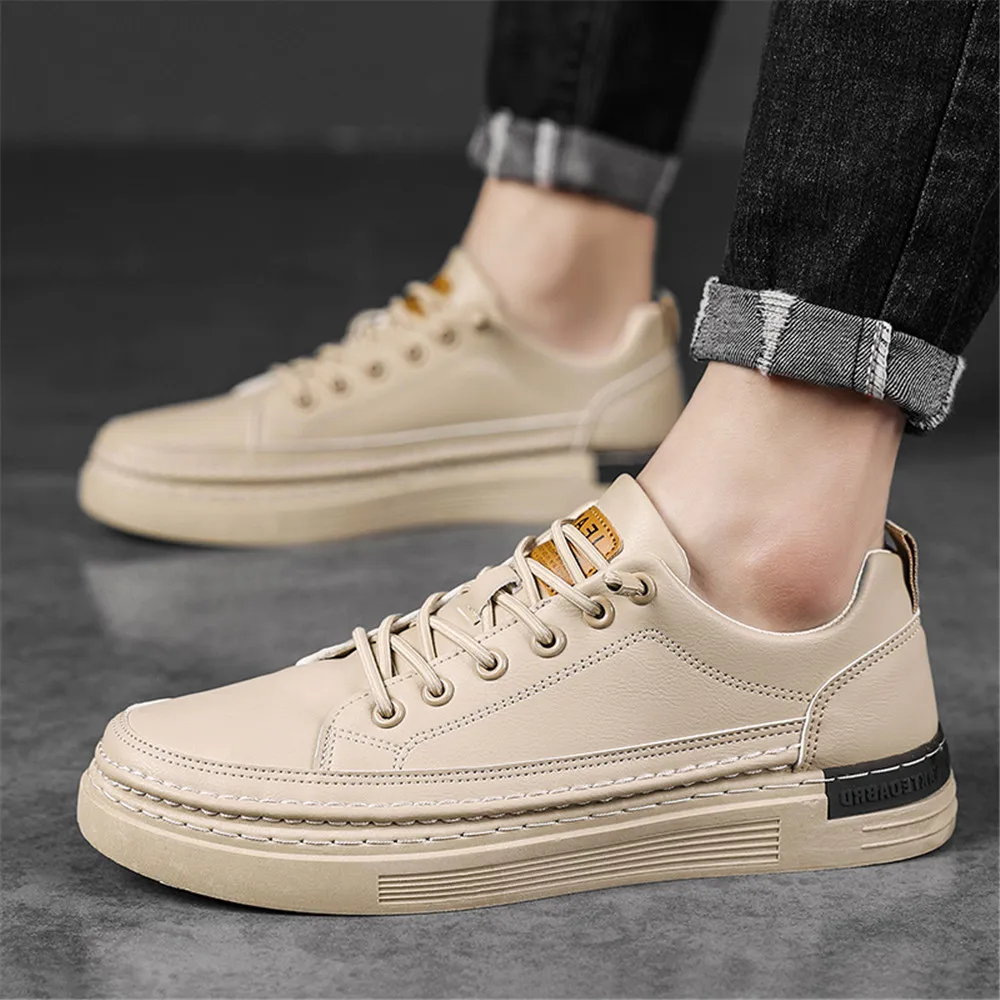 

Elastic Shoes for Men Trend Casual PU Leather Shoes 2023 New Sneakers Men Comfortable Walking Flats Slip on Man Loafers