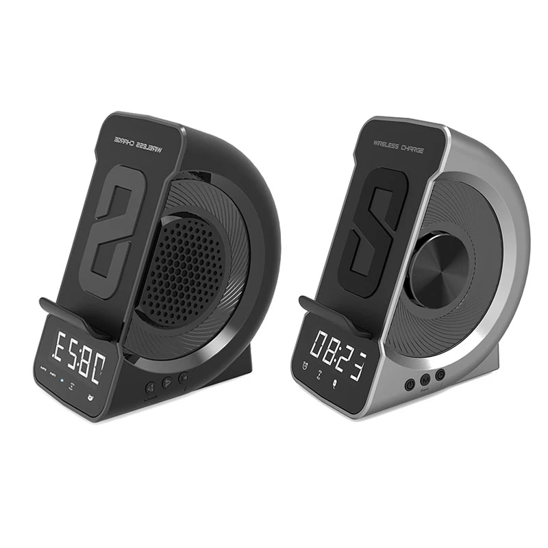 Беспроводное зарядное устройство 3 в 1 Bluetooth совместимый динамик часы будильник
