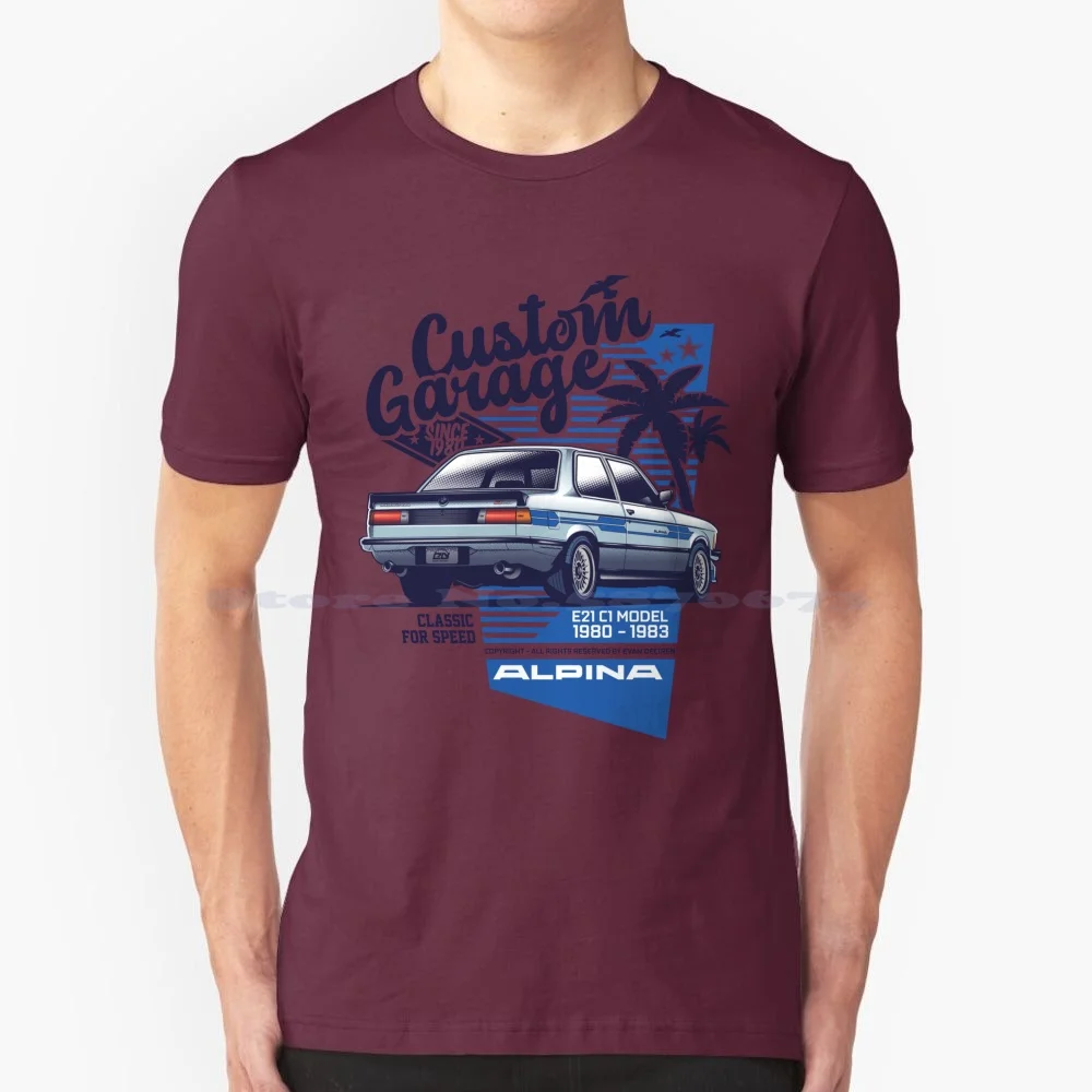 

Custom Garage : C1 Alpina T Shirt 100% Cotton Tee Evan Deciren Alpina Custom Garage Hotroad Dirt Since 1980 C12 3 E30 E21