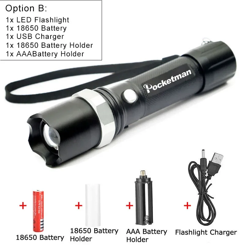 

Тактический фонарик Карманник FT17 черный 5100 люмен 5 режимов