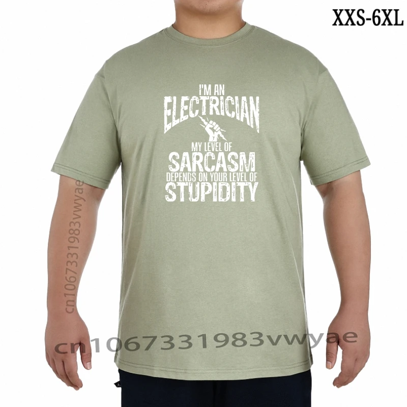 

Популярная мужская забавная Повседневная футболка с принтом «Я Электрический мой уровень сарказма» зависит от вашего хлопка модная футболка 2023
