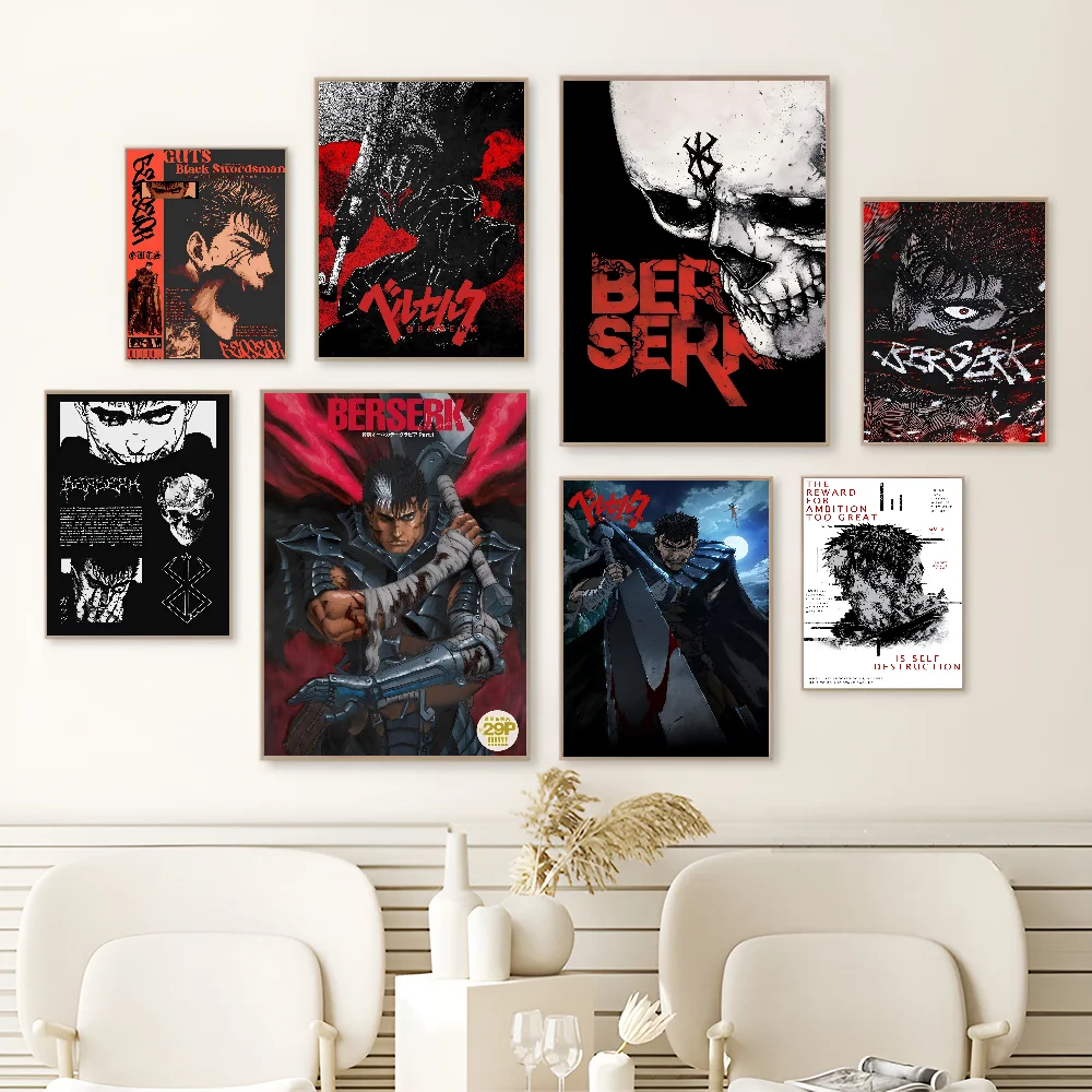 Kentaro Miura Berserk Липкие Постеры HD Качество Белая Бумага DIY Настенный Художественный