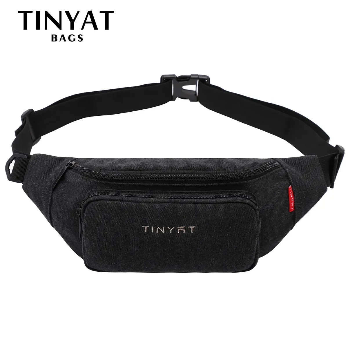

TINYAT Men's Waist Pack Bag Casual Man Canvas Shoulder Fanny Packs Women Belt Bag Pouch For Money Phone Banana Bum Hip Bag