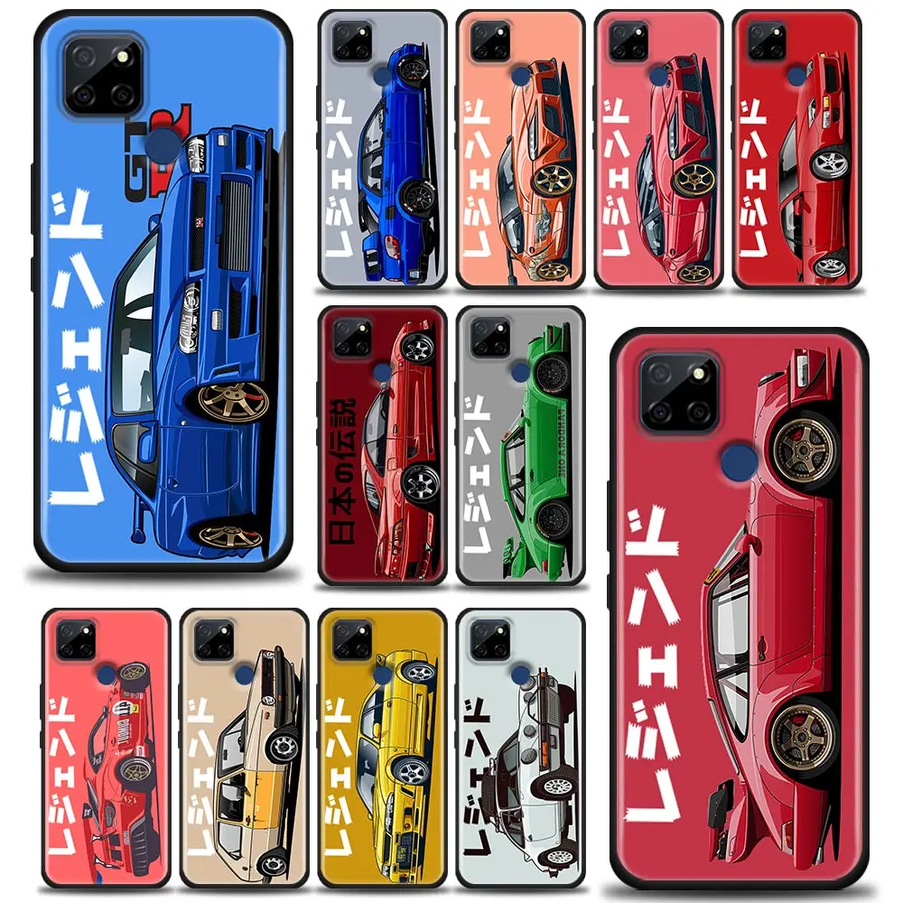 

JDM Tokyo Drift Cartoon Male Men Sports Car Case For Realme 5 6 Pro 6i 7 5G 7i 8 5G 8i 9i 9 Pro Plus Shell Cases Soft Back Cover