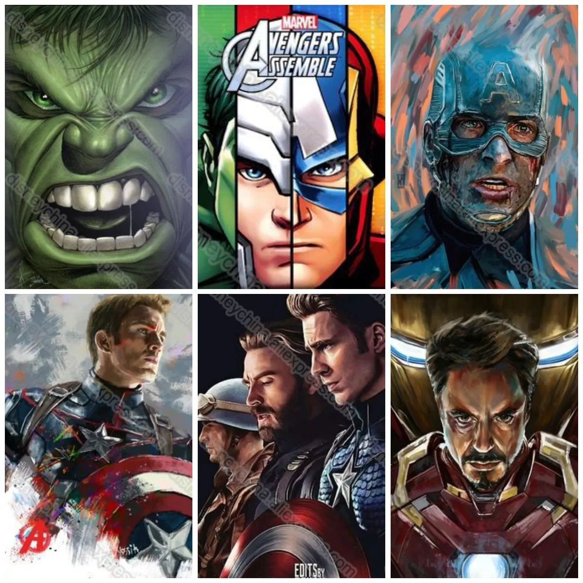 Алмазная 5d картина сделай сам вышивка крестиком Дисней Мстители Халк капитан