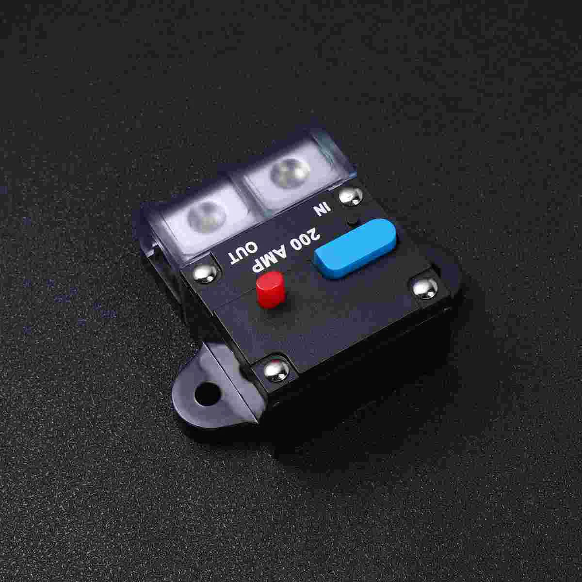 

200A Car Resettable Circuit Breaker Self-recovery Fuse Manual Reset Button Circuit Breaker Fuse Car Accessories (Black)