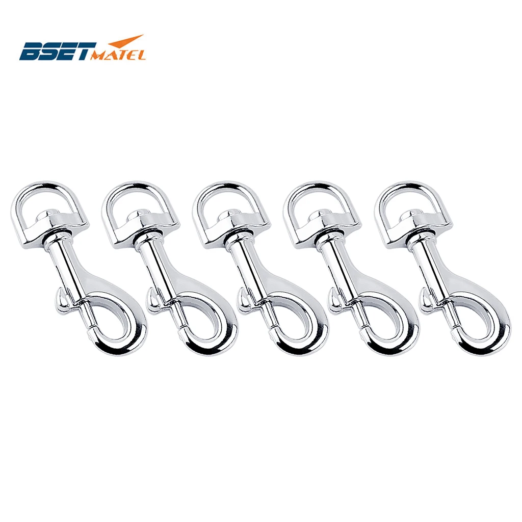 

5PCS Zinc Alloy Swivel Eye Snap Hook Dive Single Ended Swivel Eye Bolt Hook Buckle Pet Chains Sports Clip for Spring Pet Buckle