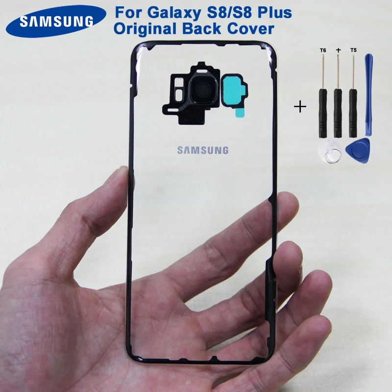 

Samsung Original Back Door Glass Transparent Cover For Samsung Galaxy S8 G9500 S8Plus SM-G955 Rear Housing Protective Back Cover