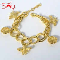 sunny jewelry fashion charms bracelet flower bee design link chains splicing chain adjustable for women gifts party wedding