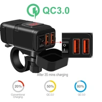 quick charge adapter usb charger hot sales motorcycle 12v dual 3 0 voltmeter accessory
