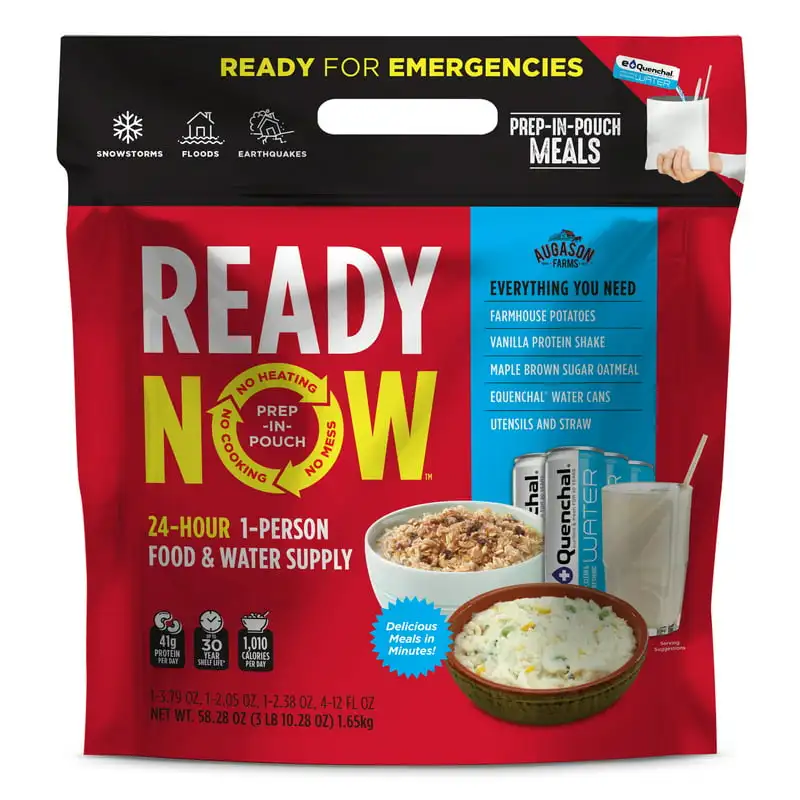 

NOW Freeze-Dried 24-Hour 1-Person Emergency Food & Water Supply