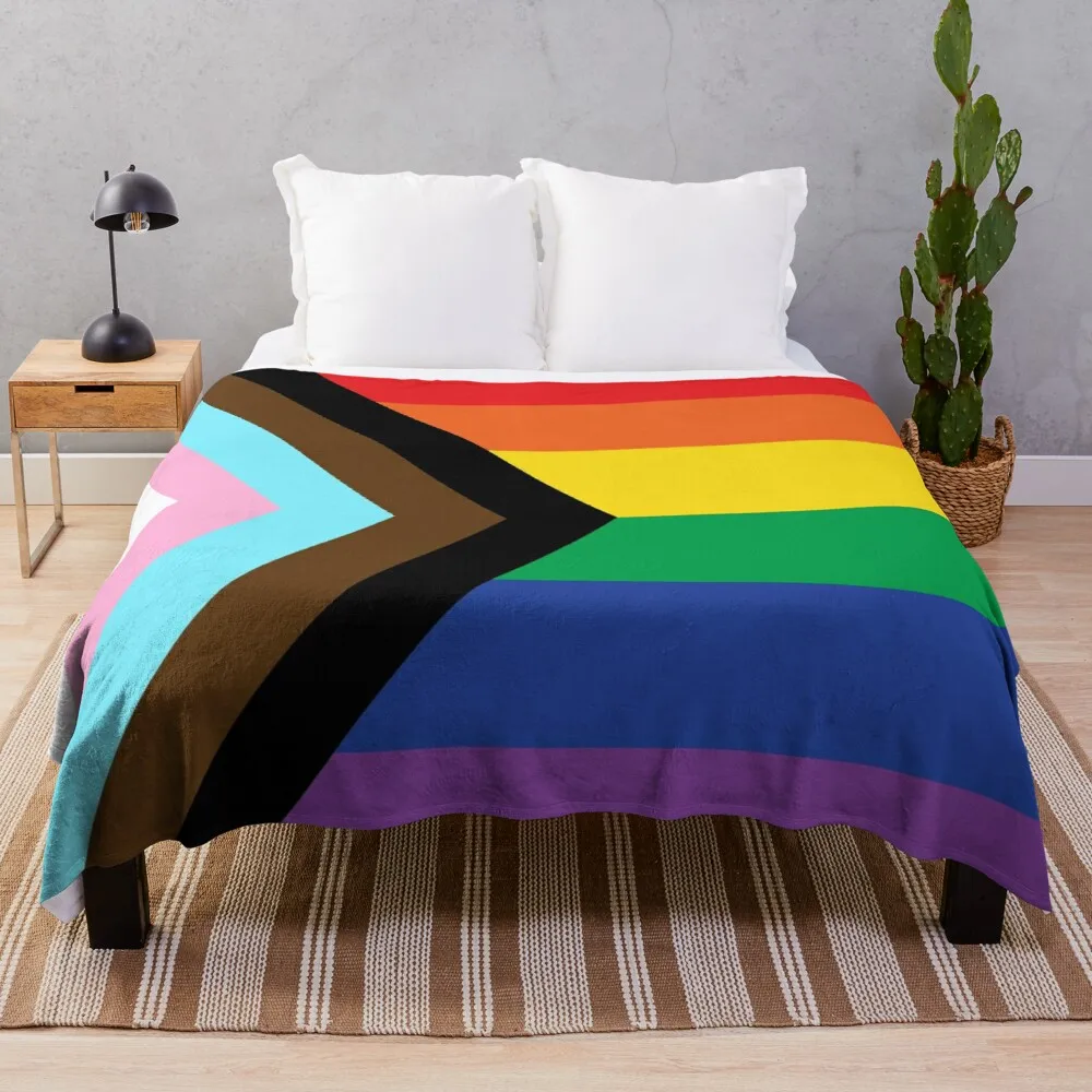 

Progress Pride Throw Blanket Extra Large Blanket
