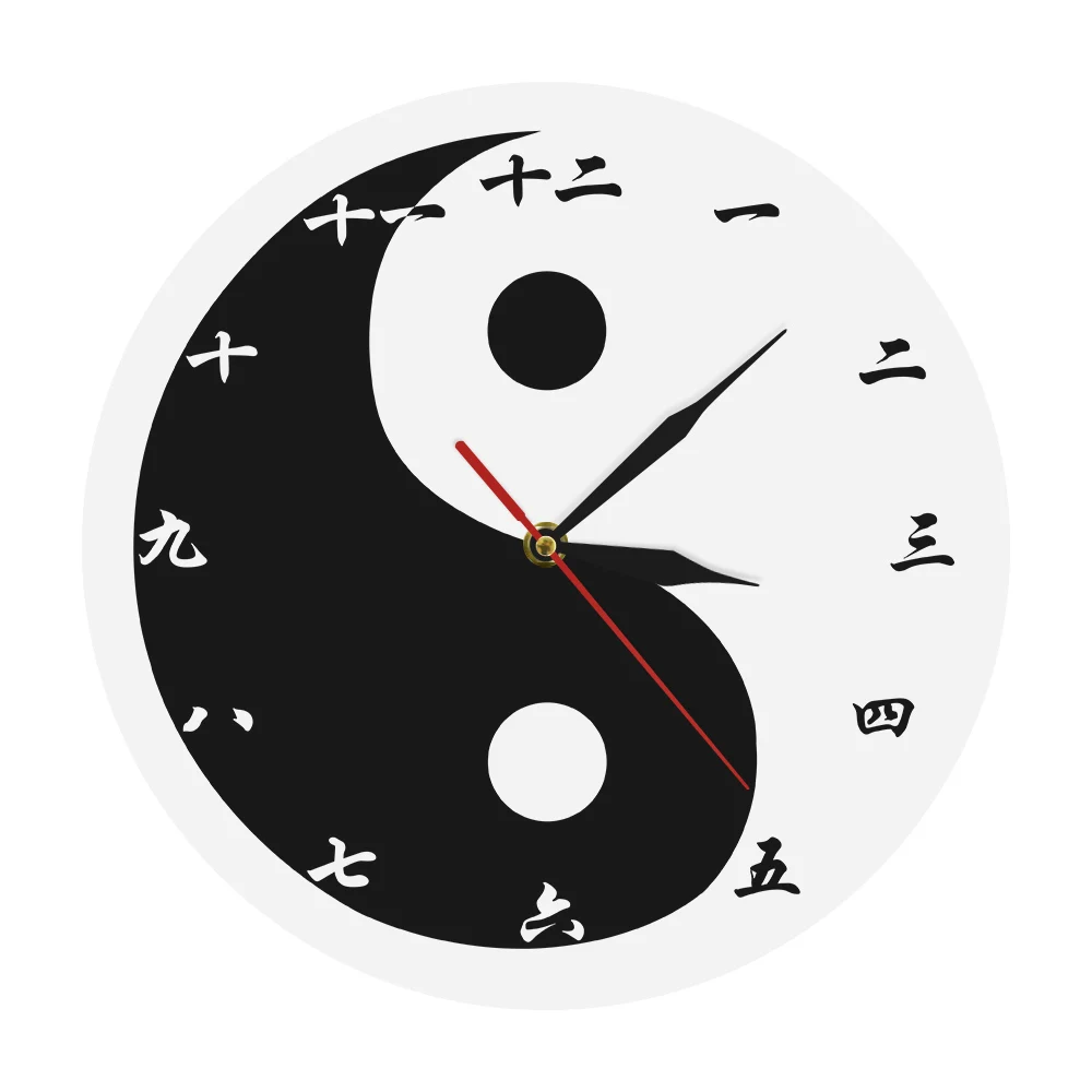 

Yin Yang Moderne Wandklok Met Chinese Nummers Feng Shui Zen Wall Art Zwart Wit Taijitu Balans Symbool Spirituele Muur horloge