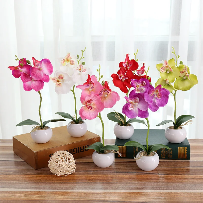 

1Set Trigeminal Phalaenopsis Simulation Bonsai Artificial Plant Flower for Home Garden Decoration Flower Arrangement Accessories