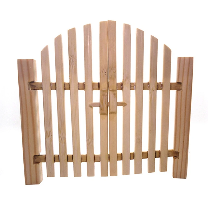 

1/12 Scale Dolls House Miniature Unpainted Wooden Fairy Opening Door Gate Dolls House Life Scenes Decor Accessories Toy