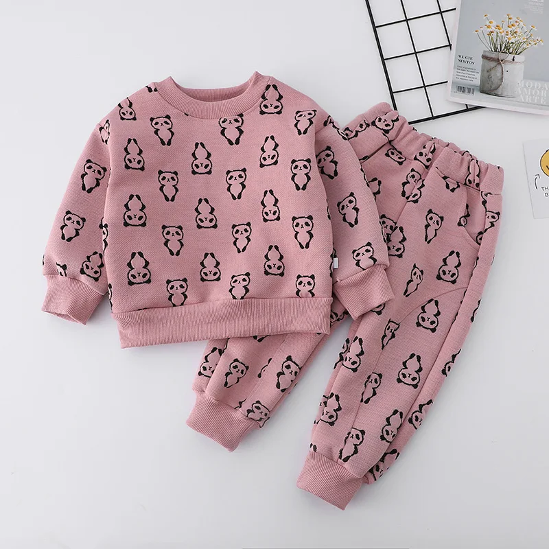 

Spring Baby Girl Clothes Set Kids Panda Tops and Pants Suit Fashion Toddler Boys Sweatshirt and Trousers 2pcs Baby Boy Clothes