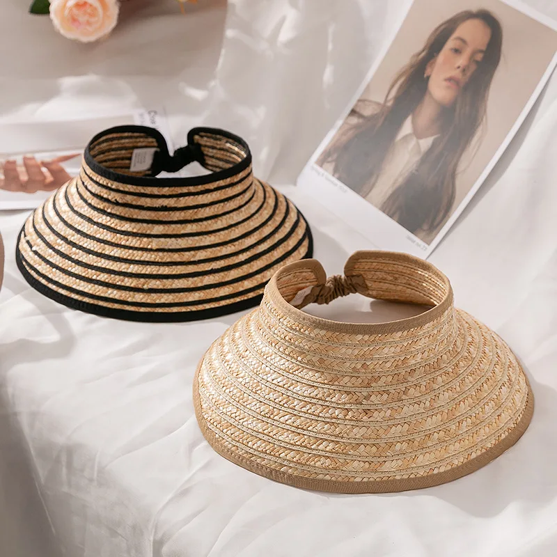 

Ms 2022New stely striped straw men summer hat together sun hat shading fashion big eaves beach hatcomfortable high quality