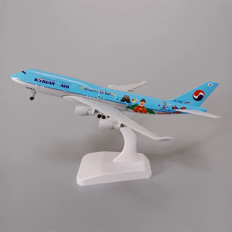 

20cm Alloy Metal KOREA KOREAN AIR Boeing 747 B747 Airways Airplane Model Diecast Air Plane Model Aircraft w Wheels Landing Gears