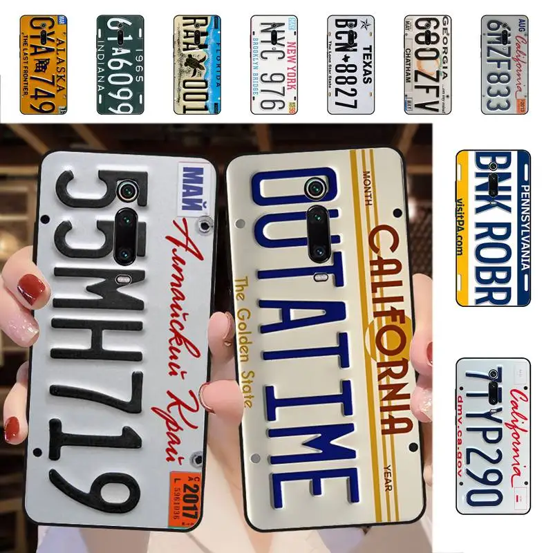 

Retro Funny License Plate Number Car Phone Case for Redmi 5 6 7 8 9 A 5plus K20 4X S2 GO 6 K30 pro