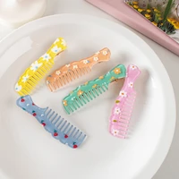 2pc wholesale retro comb flower korean hair clips for women girls child hairpin headband hair accessories headwear ornament