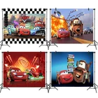 Фон для фотосъемки Disney Pixar с изображением тачки на день рождения, декоративный тематический фон 23 с молнией Маккуин, настенные подвесные принадлежности для вечеринки, подарок для мальчиков