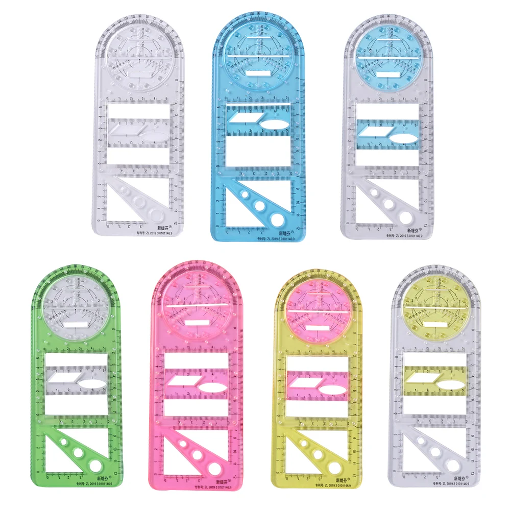 

Geometric Ruler Students Rotatable Mathematical Ellipse Circle Drafting Tools Versatile Drafting Measuring Tool for School