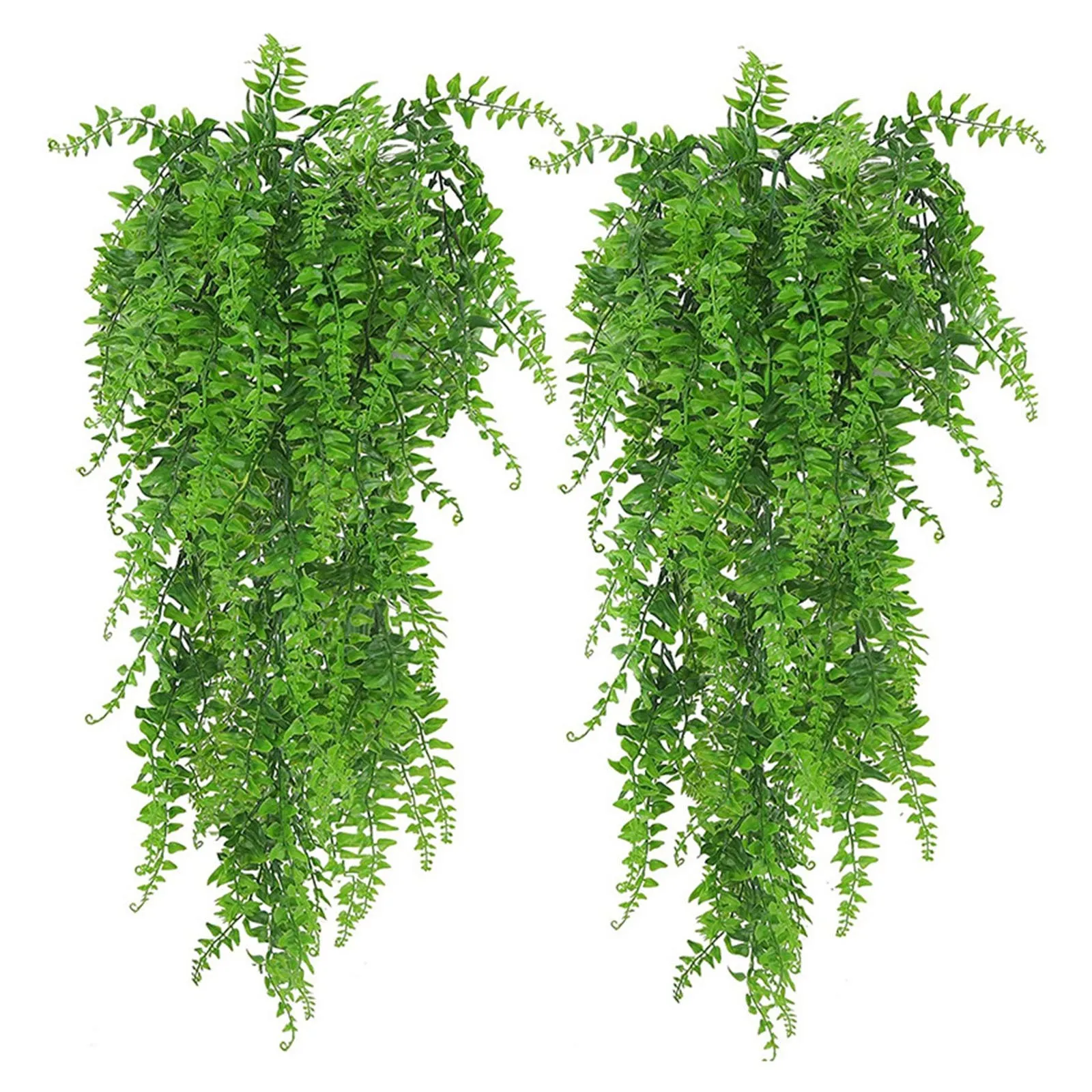 

Artificial Plants Ferns Persian Rattan Outdoor Plastic Plants For Wall Indoor Hanging Baskets Wedding Garland Decor 2 Pcs