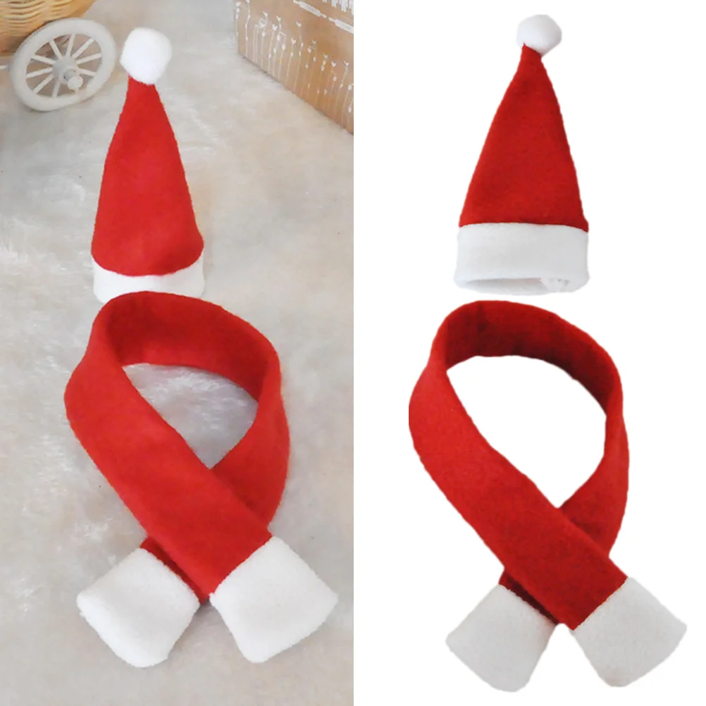 

Christmas Hat Scarf Bottle Cover Lovely Table Decor for Hotel Dinner Party Restaurant Home