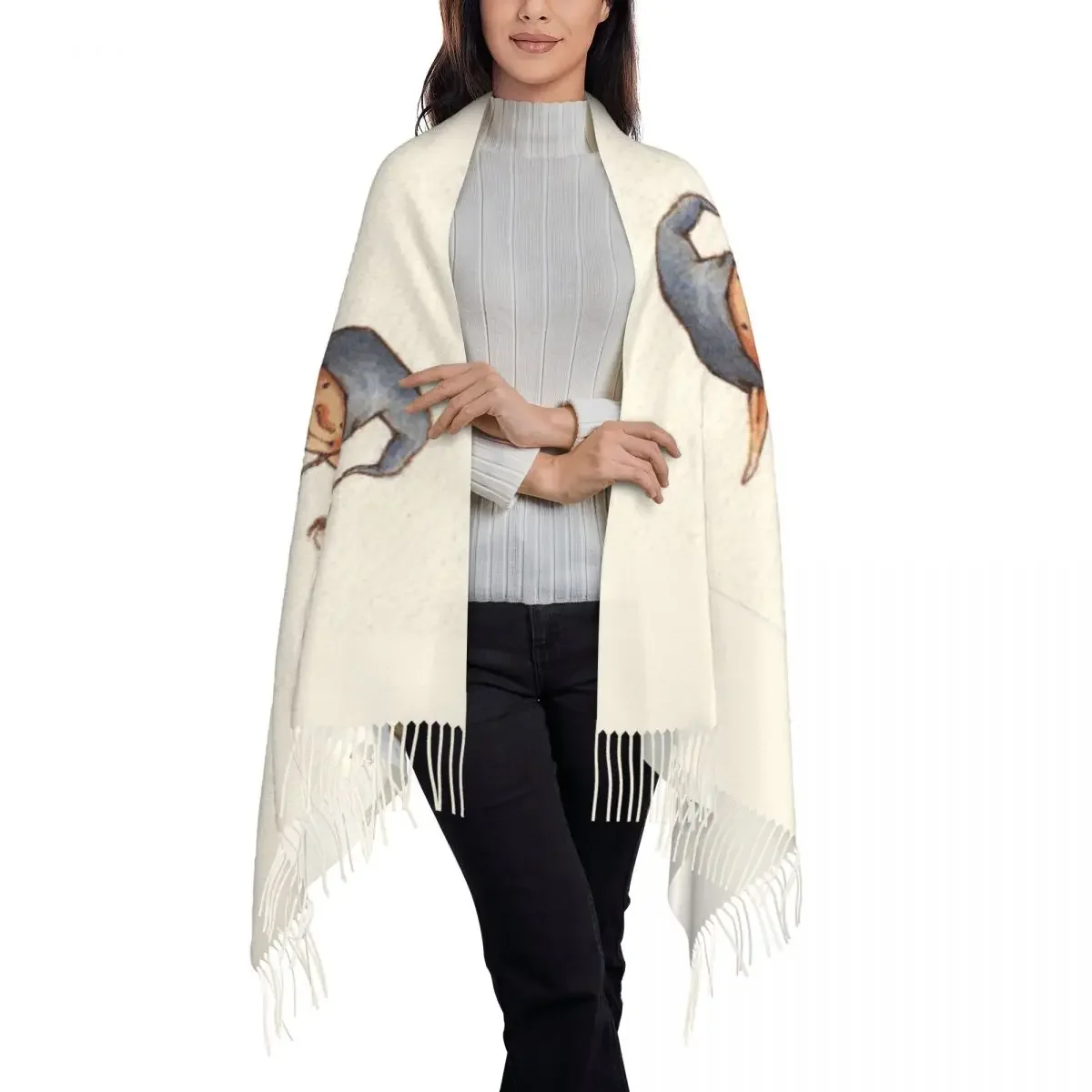 Женский шарф теплые мягкие эльфы и феи головные уборы шарфы с кисточкой милый