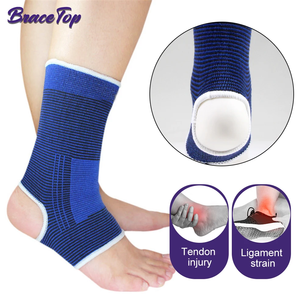 

BraceTop 1 Pair Professional Elastic Knitted Ankle Support Band Ankle Brace for Ankle Sprain Sports Protects Shoes Ankle Therapy