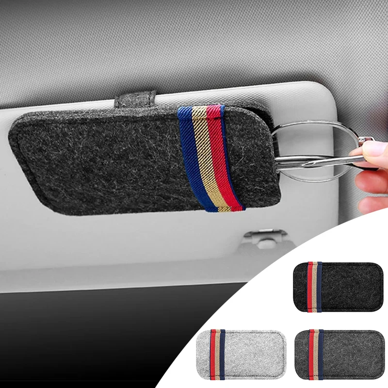 

Car Sun Visor Glasses Holder Organize Sunglasses Clip Card Ticket Holder for Universal Car Accessories