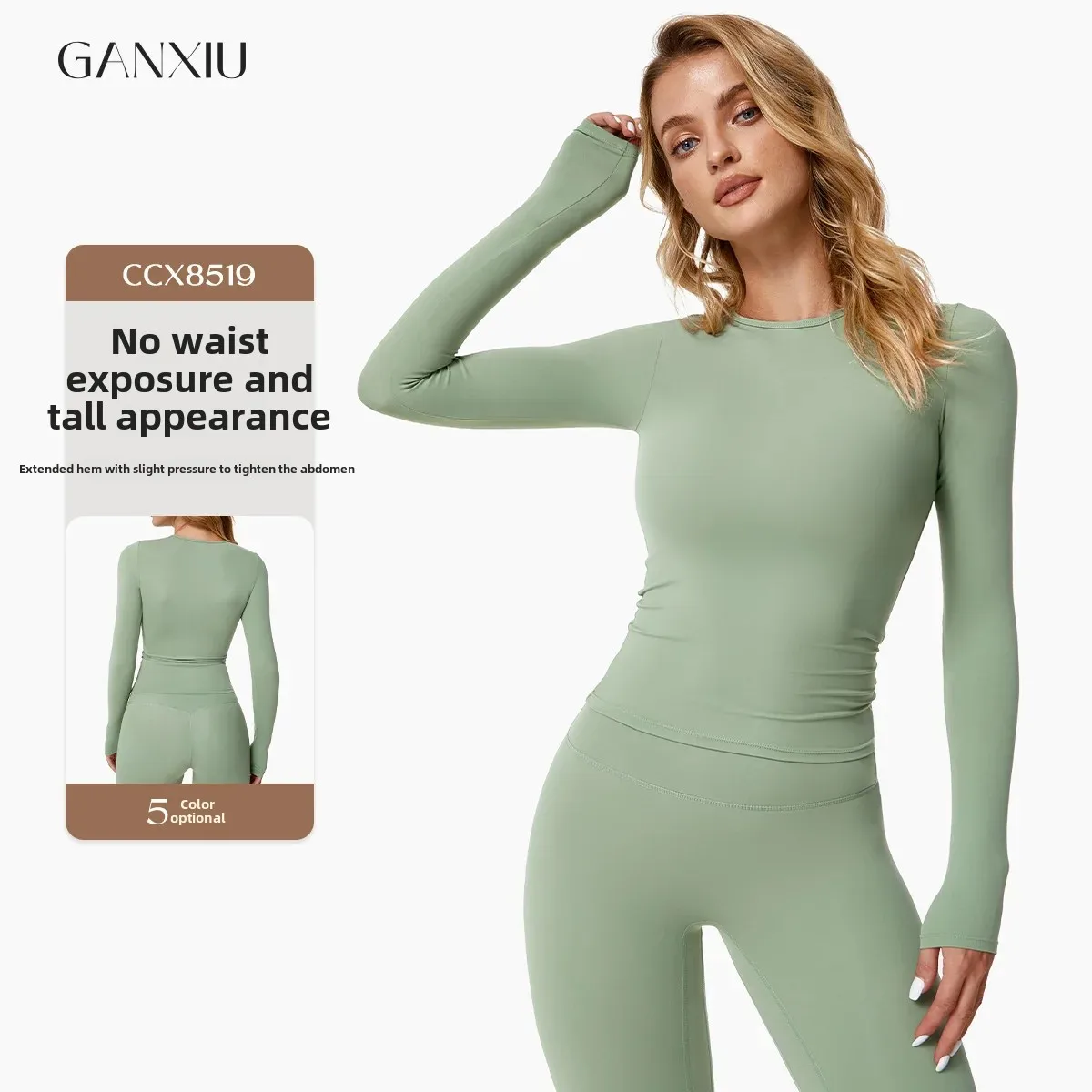 Индивидуальная обработка костюма для йоги с длинными рукавами высокопрочный