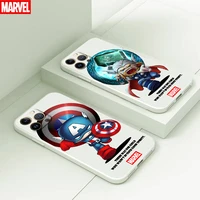 cute marvel avengers for iphone 13 12 11 pro max mini x xr xs max 6 6s 7 8 plus phone case white liquid silicone funda coque