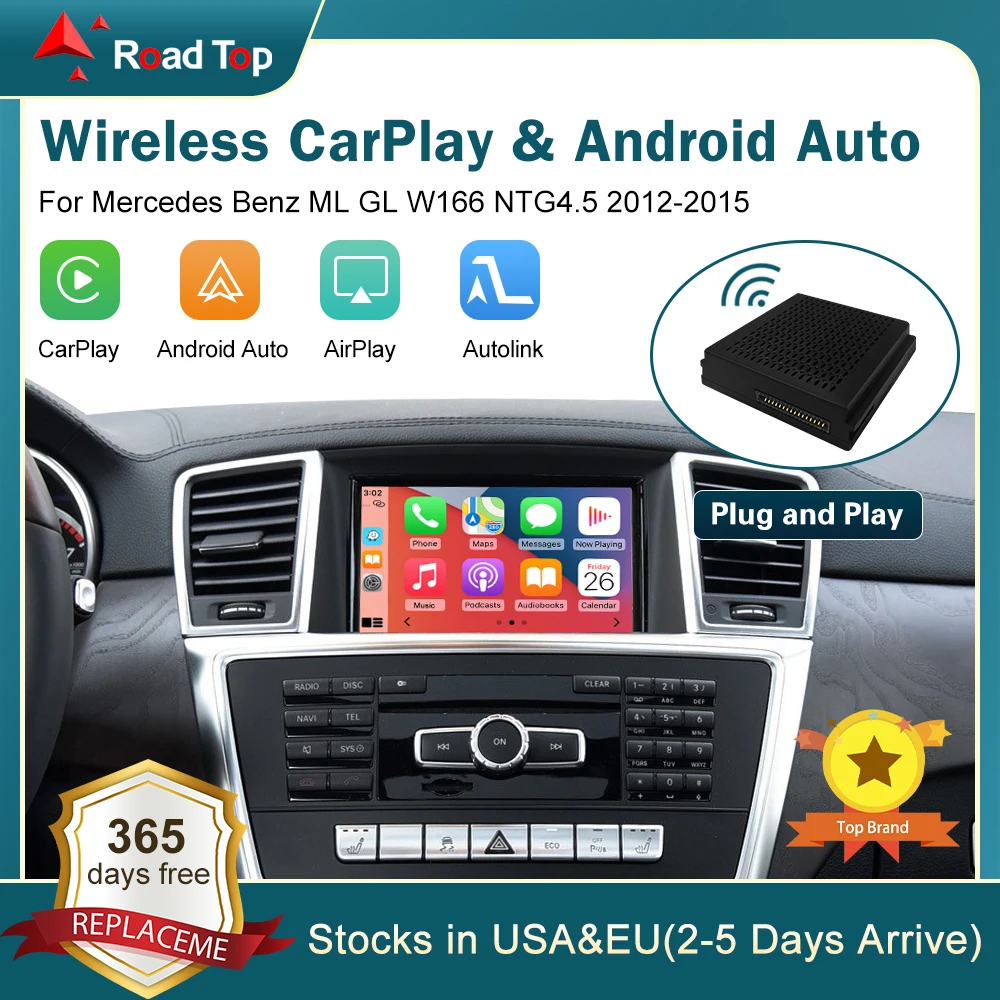 

Wireless CarPlay for Mercedes Benz Class ML/GL W166 NTG 4.5 , with Android Auto Mirror Link AirPlay Navigation Functions
