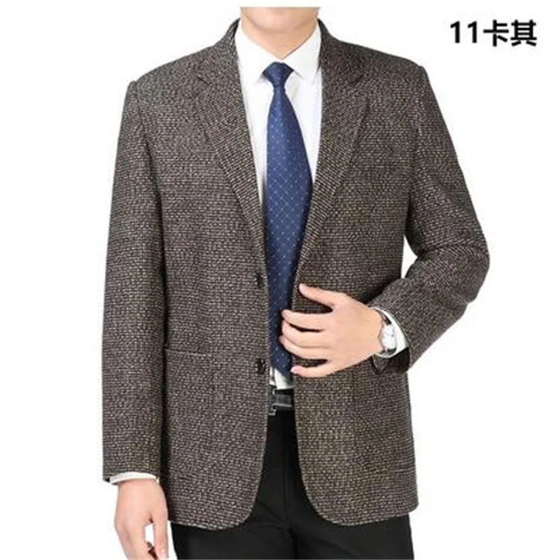 Middle-aged casual suits men blazer autumn coats mens winter jacket masculino slim fit casaco jaqueta masculina b314