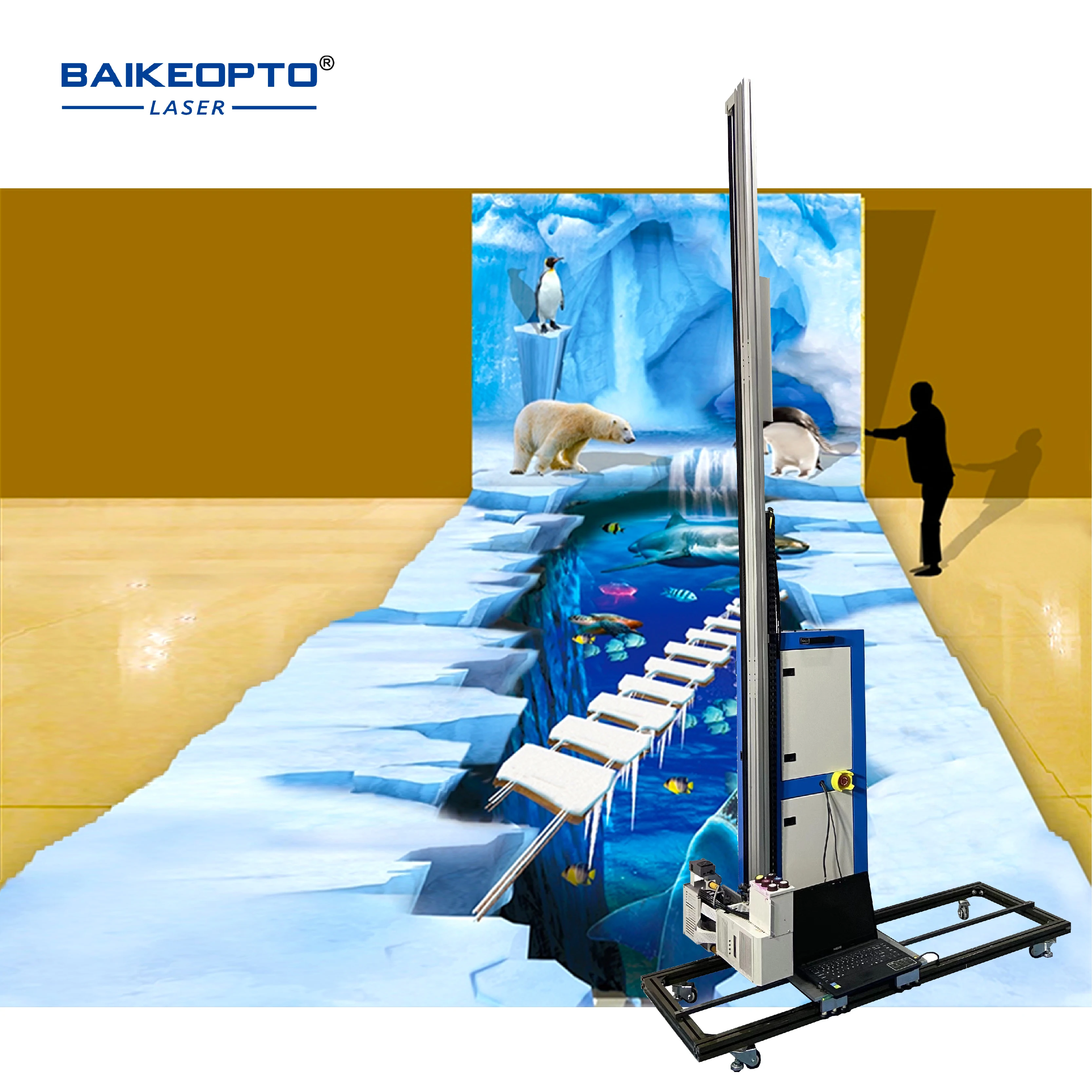 Три печатающих головок Dx10 настенный и наземный принтер УФ-наружная 3D-настенная